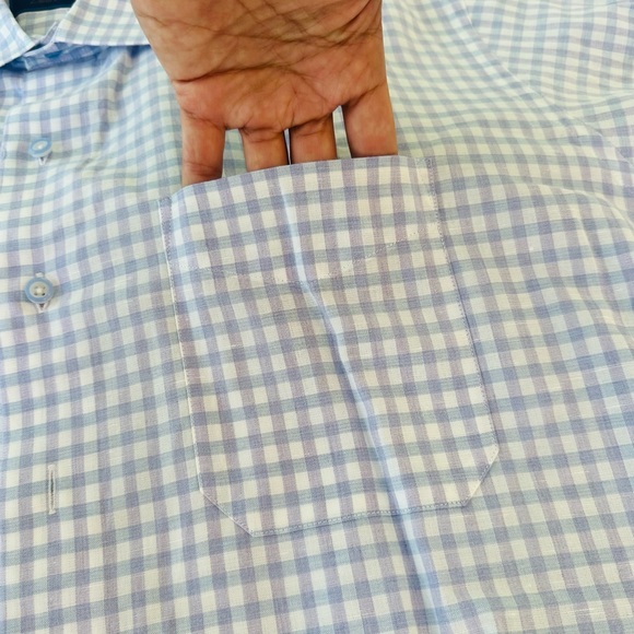 David Donahue Colorful Plaid Long Sleeve Button Up Dress Shirt Size XL. - Picture 3 of 10